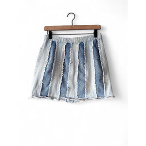 Social Tourist Ultra High Rise Patchwork Denim Mini Skirt Size 7 W28